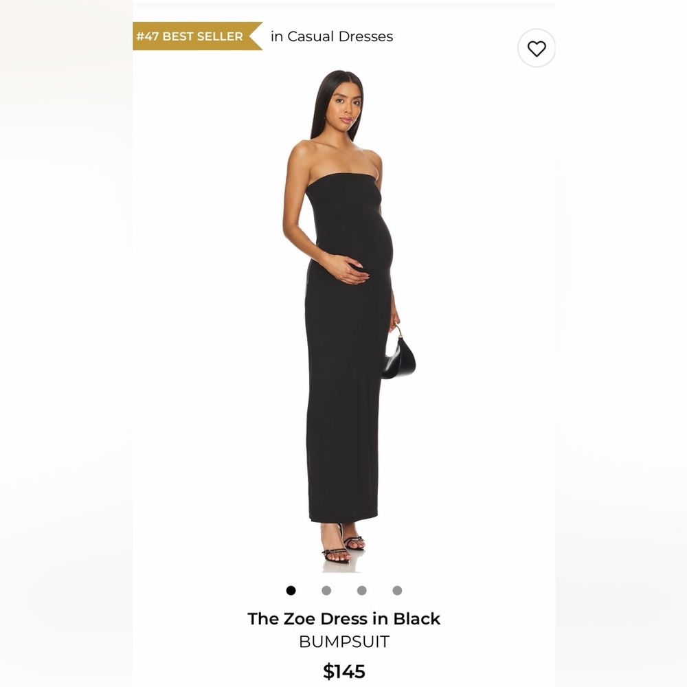 The Zoe Strapless Maternity Dress in Black